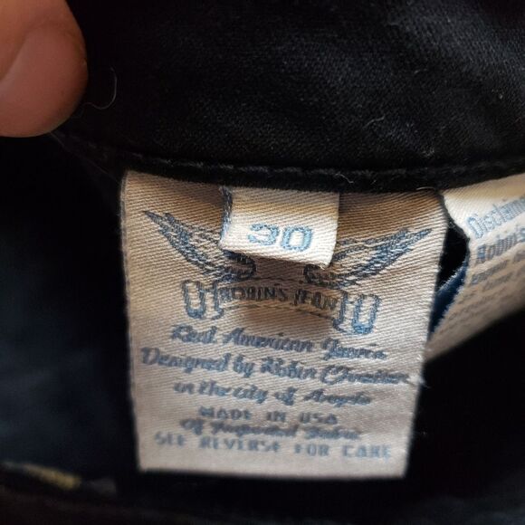 Robin's Jeans Gold And Black Fade Gold Wings Womens Sz 30 Skinny - Picture 10 of 16
